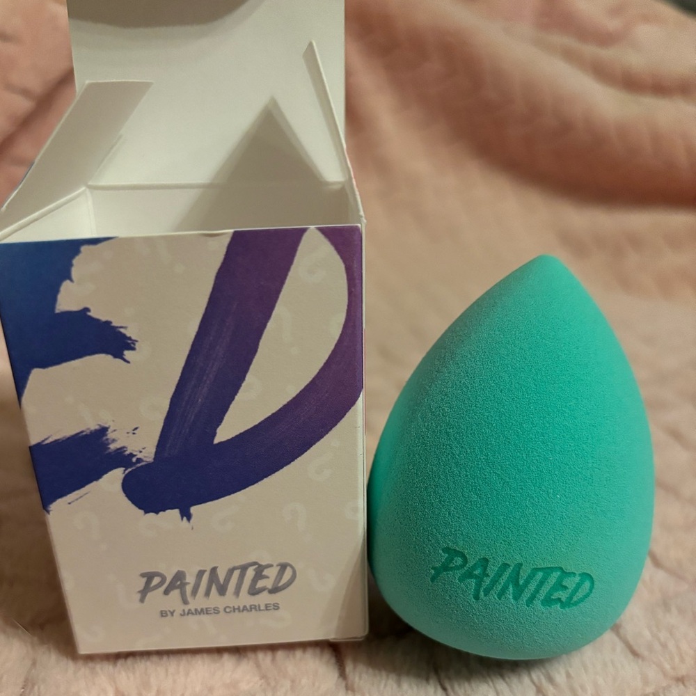 painted by james charles teal beauty blender